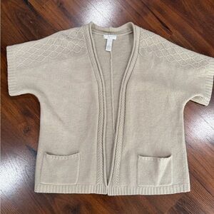 Kenar Cardigan Lambswool Angora blend Sweater Knit Womens Beige open front S